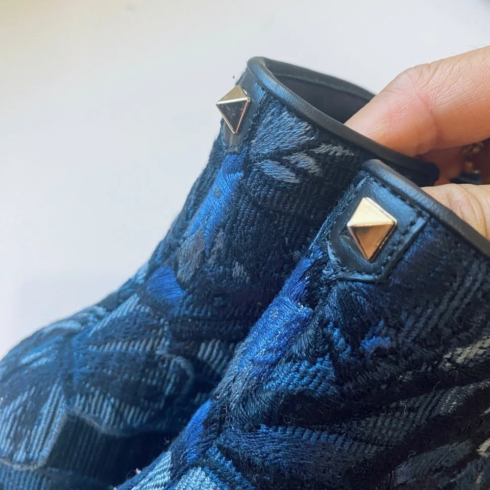 Valentino blue floral tapestry ankle boots - Picture 8 of 12